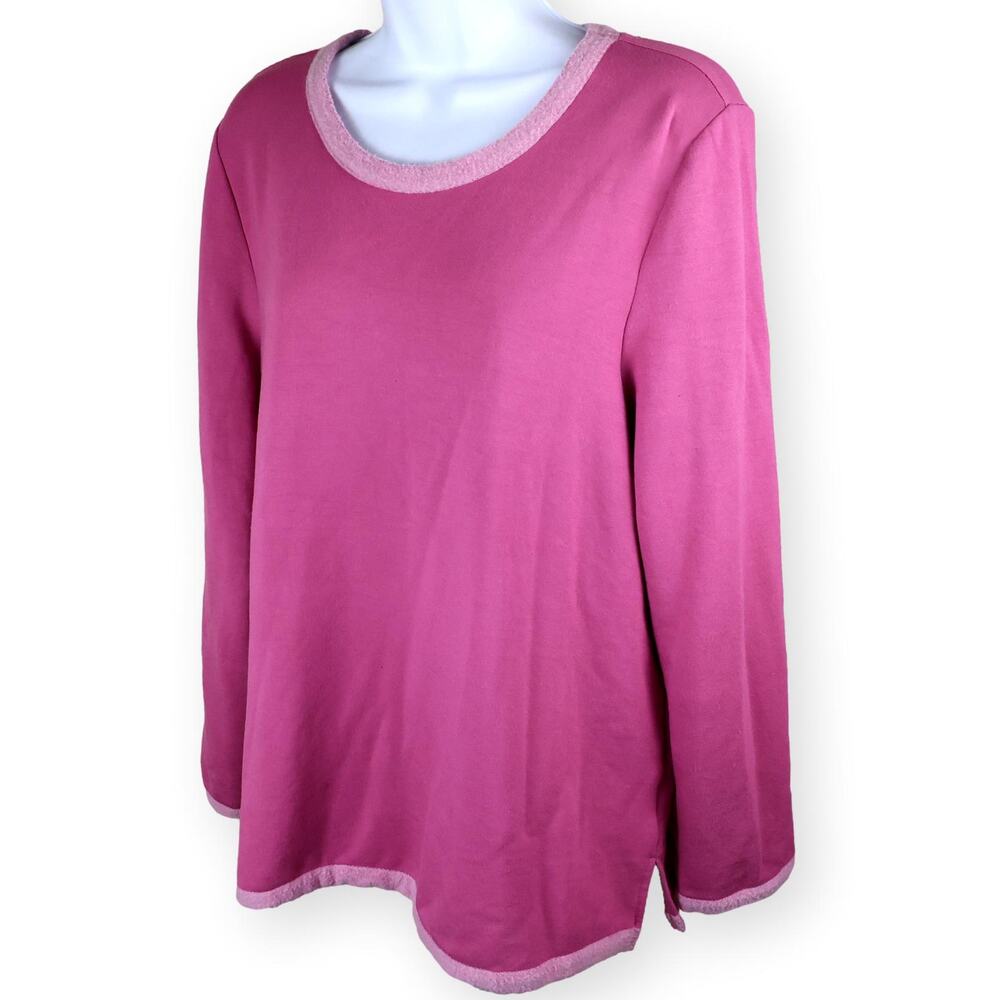 Pajama Gram Magenta Pink Fleece Sleep Top Sweat Shirt M